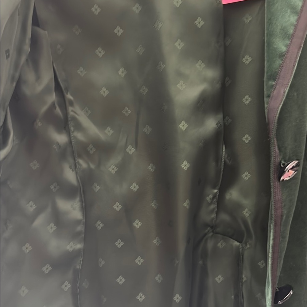 Kate Spade Green Velvet Blazer Classic Suit Jacket - Picture 8 of 11